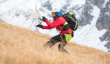 Advance STRAPLESS mountain paragliding harness (shown with optional extra Advance PIPACK 2 rucksack)