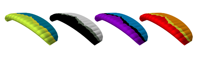 Standard Colours: Green-Yellow-Indigo; Black-Grey-White; Purple-Black-Light Blue; Red-Yellow-Orange