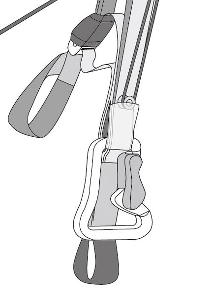 Advance Alpha 5 Paramotor - Hang point for paramotoring (trimmers in use)