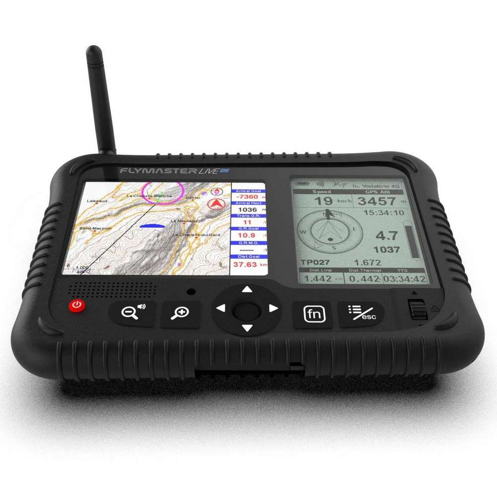 Flymaster LIVE DS FLARM. Shown with optional Bumper Case (not included).