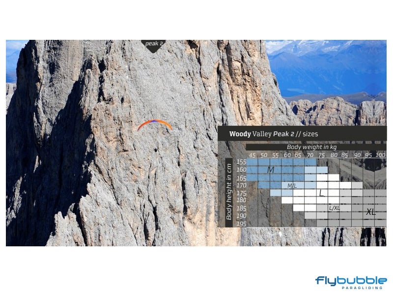 Woody Valley Peak 2 Sizes