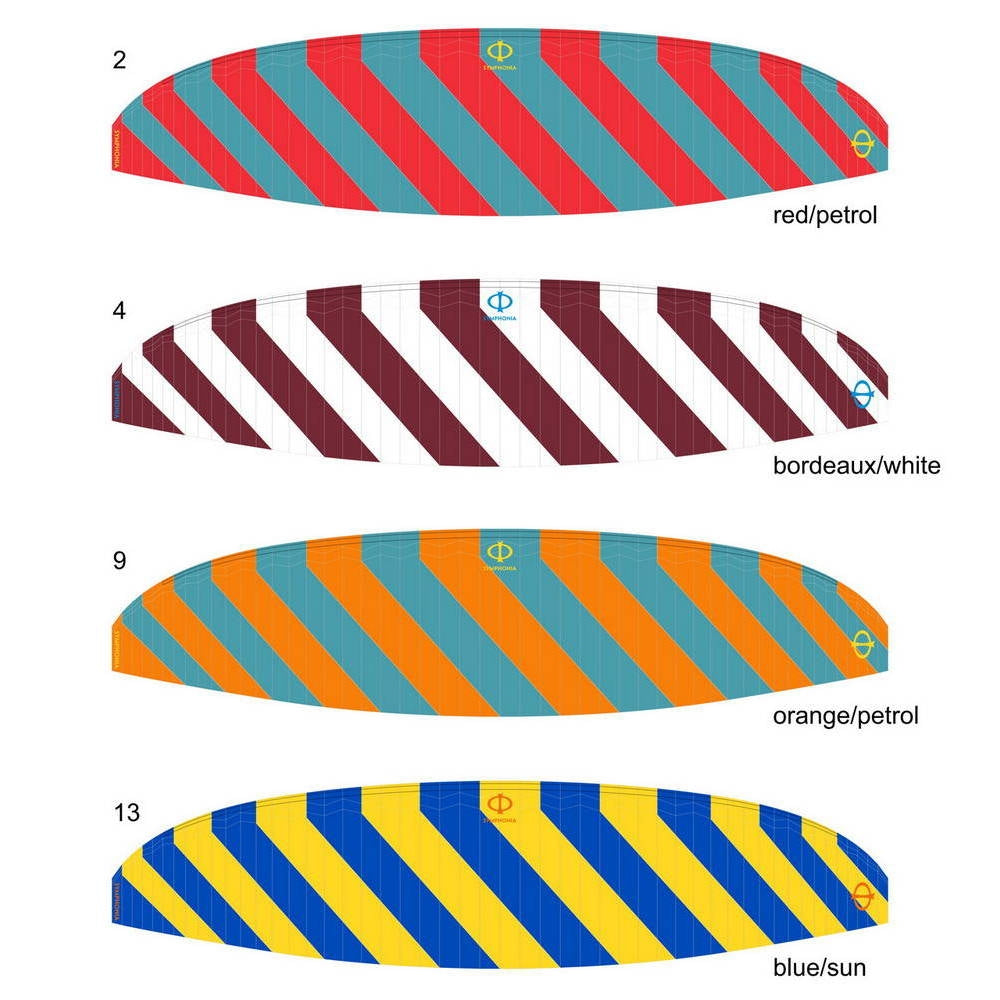 Standard 'serial' colours: CC2 Red-Petrol; CC4 Bordeaux-White; CC9 Orange-Petrol; CC13 Blue-Sun. | Phi SYMPHONIA