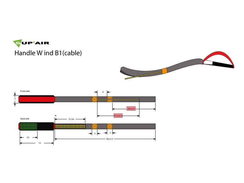 Supair Harness Reserve Handle W-B1 - Walibi with cable key type retainer