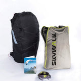 Package contents including HIKE backpack