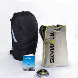 Package contents including HIKE backpack