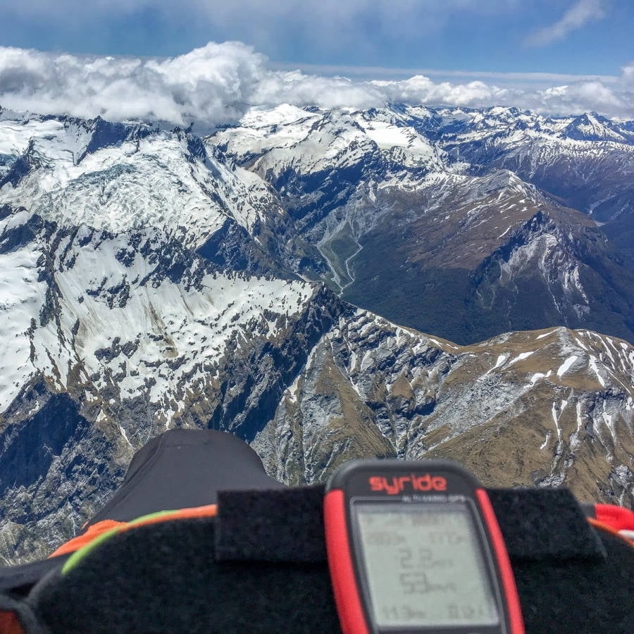 Volbiv legend and X-Alps athlete Antoine Girard flying with Syride SYS'Nav V3 deck mounted in the Himalayas