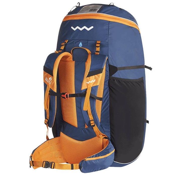 Woody Valley Wani 3 reversible paragliding harness-rucksack in rucksack mode in Blue-Orange colours