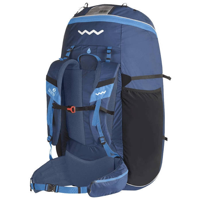 Woody Valley Wani 3 reversible paragliding harness-rucksack in rucksack mode in Blue-Light Blue colours