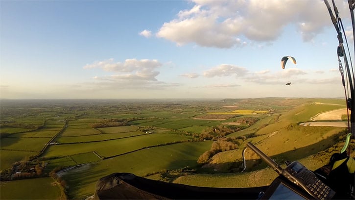 All around The South Downs hills with a Paraglider