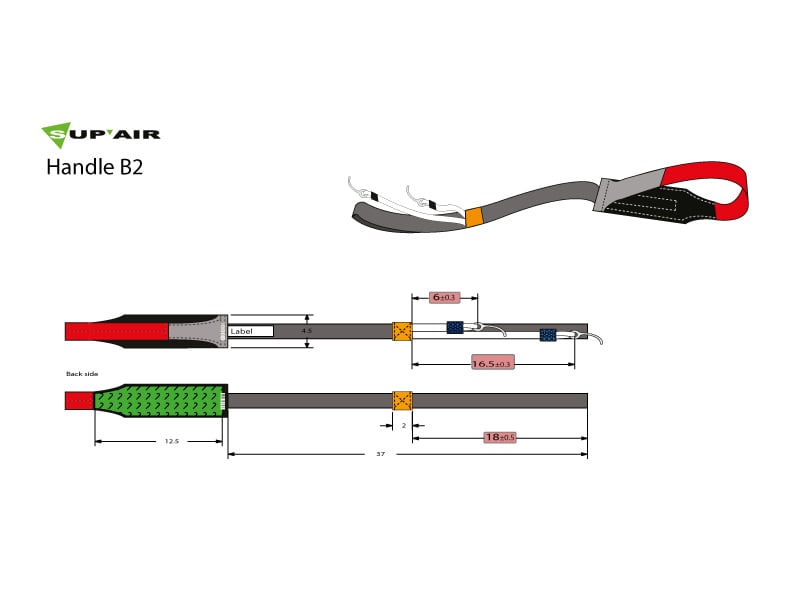 Supair Harness Reserve Handle B2 - Acro 1 & Acro 3 (rear container; handle on left)