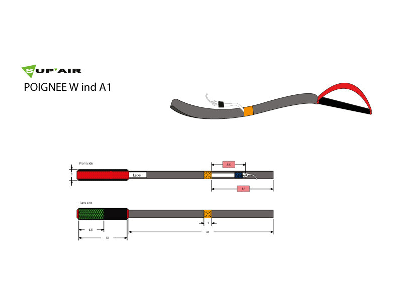 Supair Harness Reserve Handle W-A1 - Walibi with cord & metal key type retainer