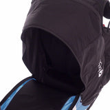 The container's volume can be adjusted by means of an inside zipper.
