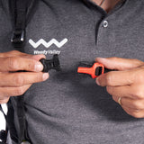 Chest strap buckle with in-built whistle