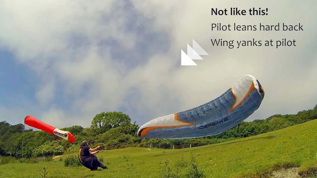 Paraglider Control Strong Wind Launching (Simple Depower) Flybubble