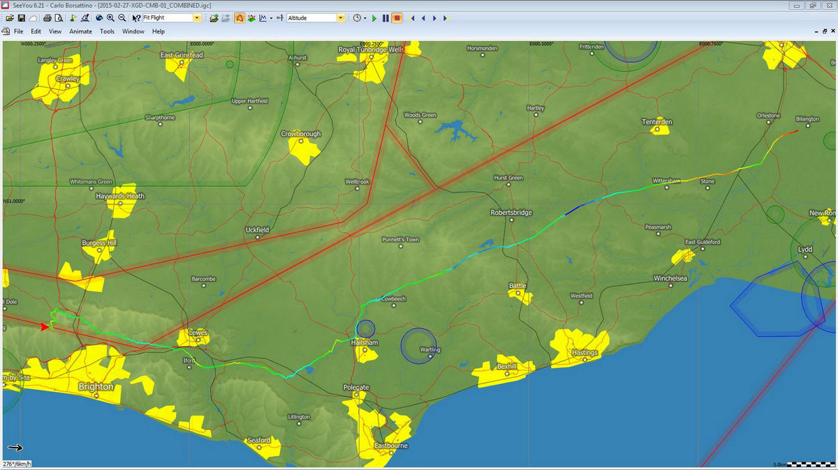 Carlo’s flight track in Naviter SeeYou flight planning and analysis software.