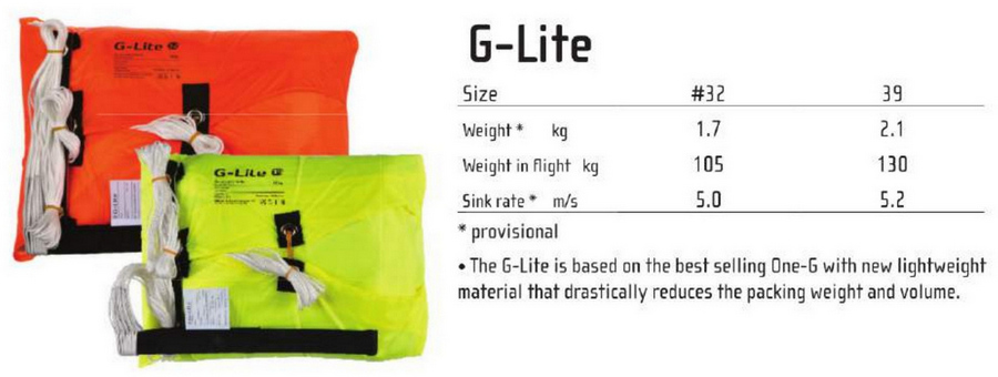 Gin G-Lite budget PDA reserve parachute
