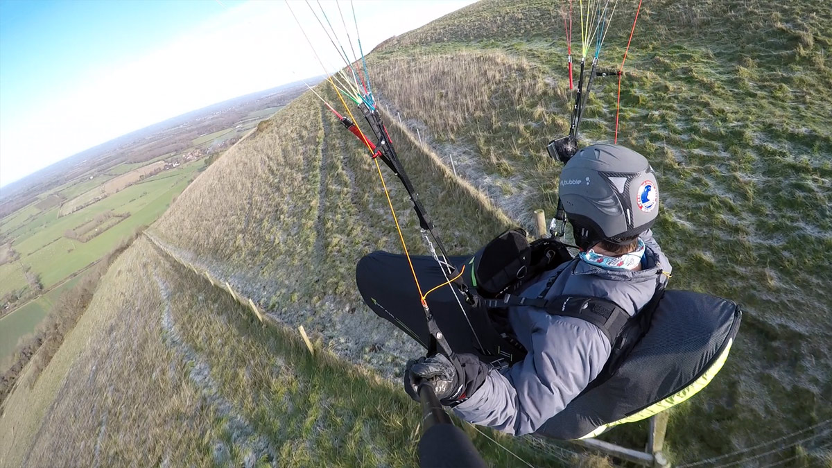 Supair DELIGHT 2 paraglider harness review: trailing shot