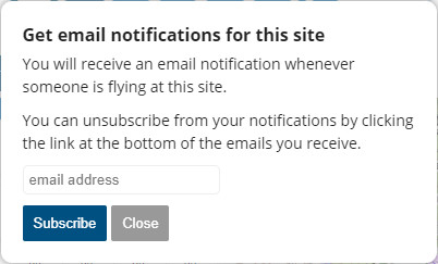 Get email notifications for this site - Flybubble Weather