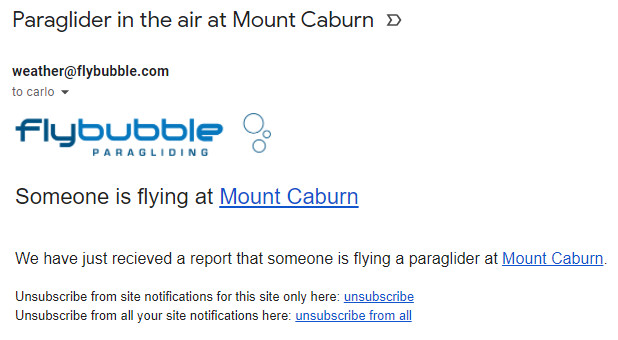Paraglider in the air at Mount Caburn - Flybubble Weather 
