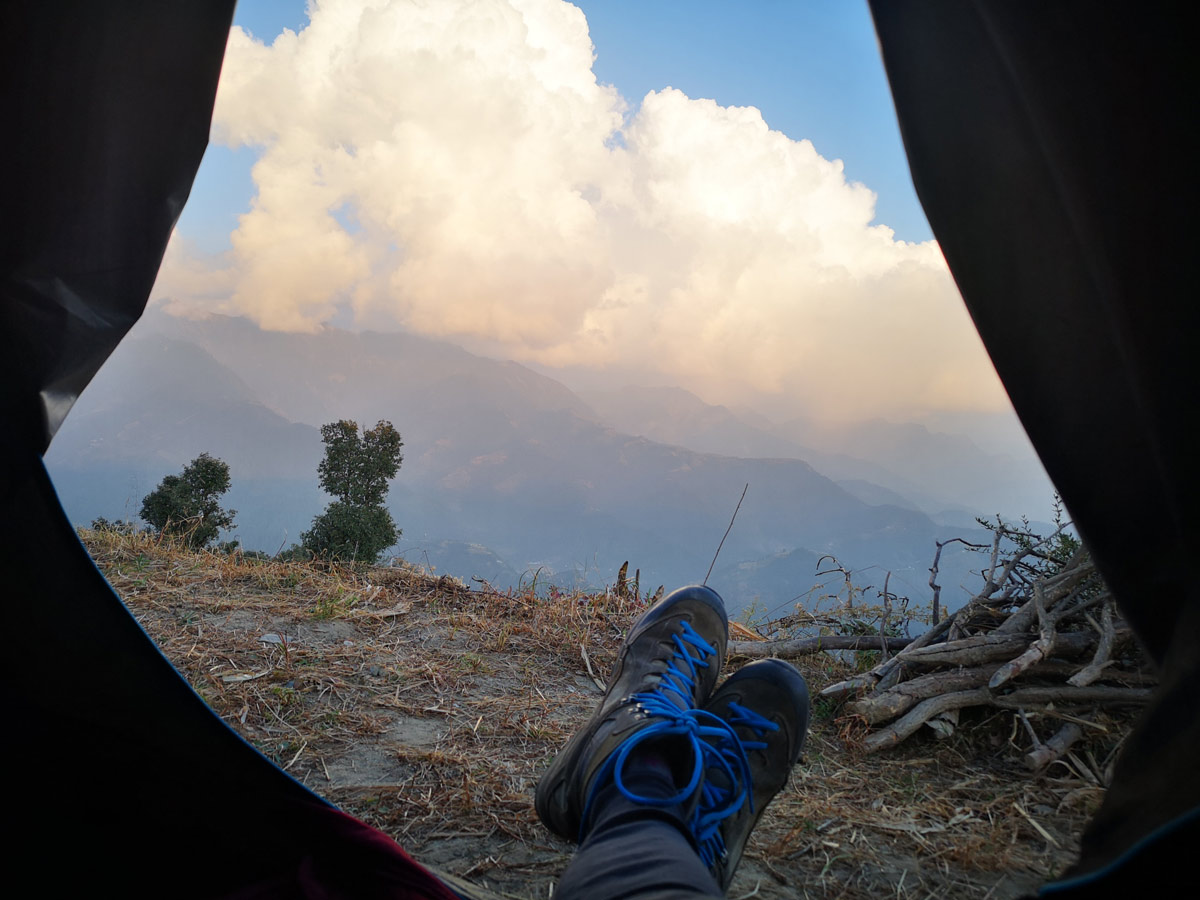 Paragliding Bir (Himalaya): big clouds