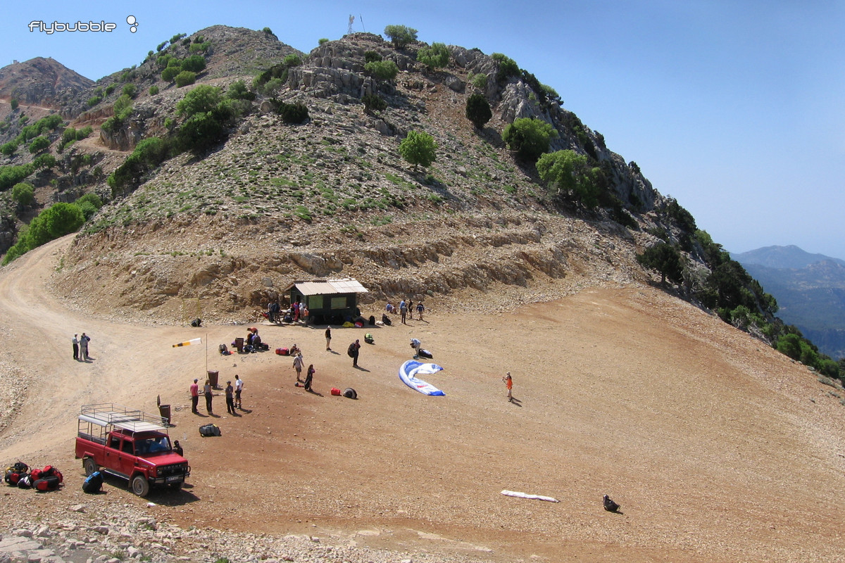 One of the paraglider launch sites on Babadag mountain.