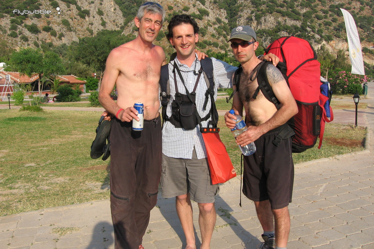 Crispin, Carlo and Paul on Oludeniz promenade after a great flight. Paul's a lot happier than he looks in this photo! ;-)
