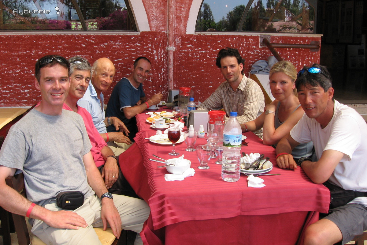 Flybubble group enjoying superb Turkish food in Oludeniz