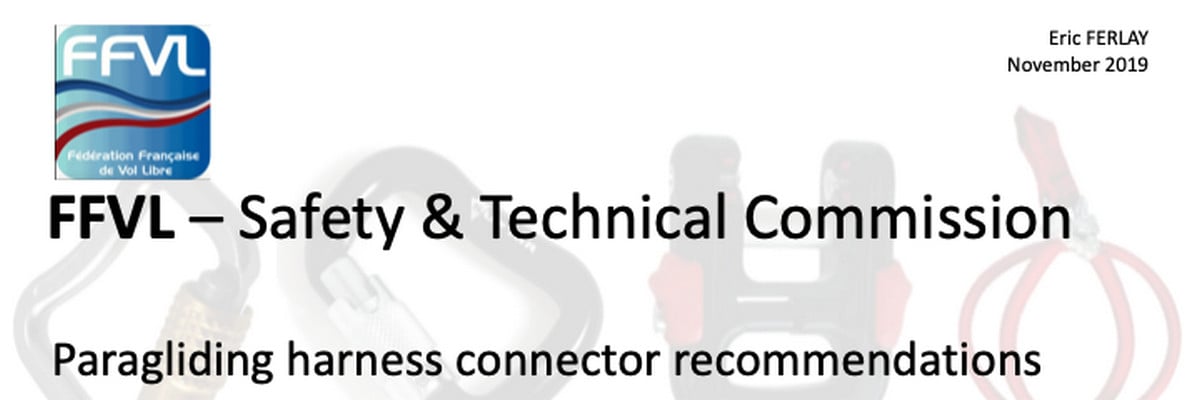 FFVL Safety & Technical Commission Paragliding harness connector recommendations