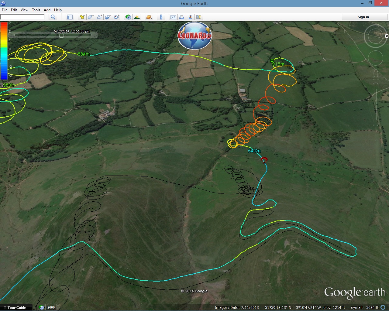 Paragliding tracklog analysis