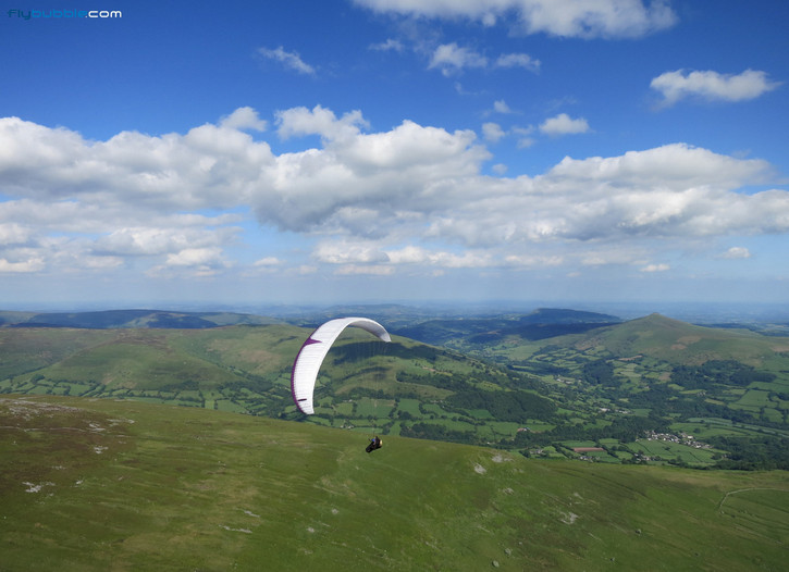 Richard Osborne giving it his best shot over the Black Mountains in SE Wales.