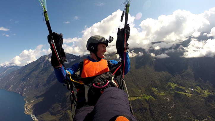 Acro paragliding over Lake Garda