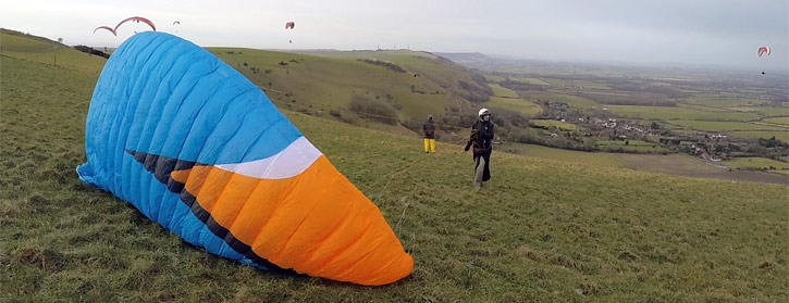 About to launch on the Artik 4 paraglider