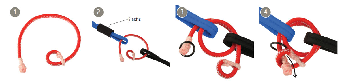 Soft shackle connectors for reserve parachutes