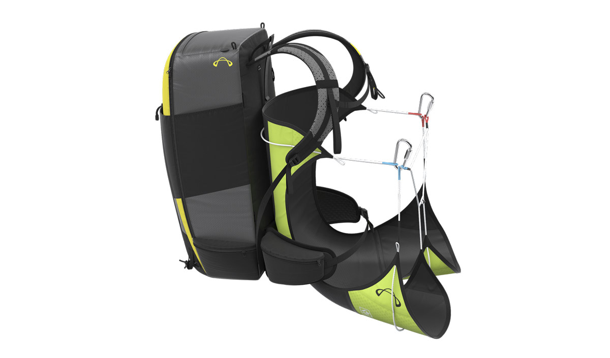 Advance STRAPLESS harness paired with Advance PIPACK 2 rucksack (rucksack not included with harness)