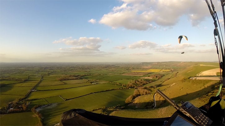 Truleigh finish line | All around The South Downs hills with a Paraglider