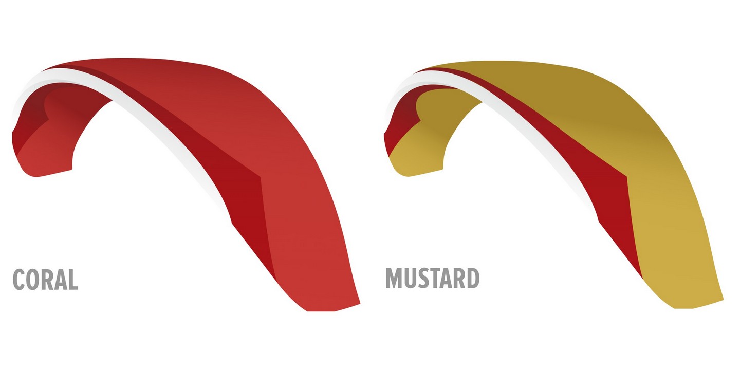 Gin Avid standard colours: Coral, Mustard