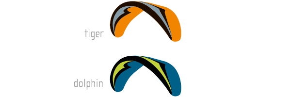 Standard colours: Tiger, Dolphin