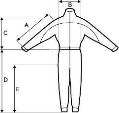 Sizing diagram | Supair Classic Flying Suit