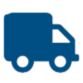 Grey delivery truck icon